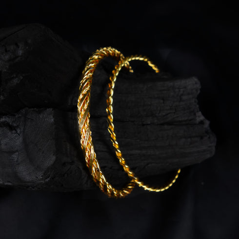Gold plated pearl Bangles - D310-2